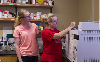 Students in Rajesh Kumar Sani's lab at the South Dakota School of Mines and Technology.